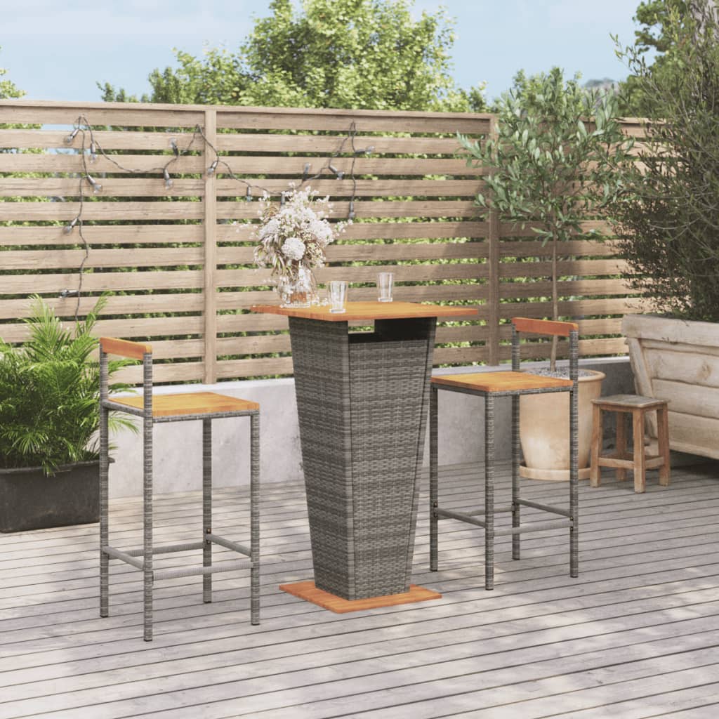 5 Piece Garden Bar Set Poly Rattan&Solid Wood Acacia