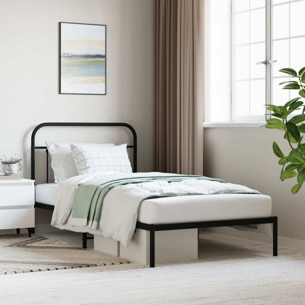 Metal Bed Frame Without Mattress 90X190Cm
