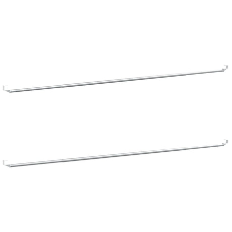 Curtain Rails 2 Pcs White And Silver Aluminium