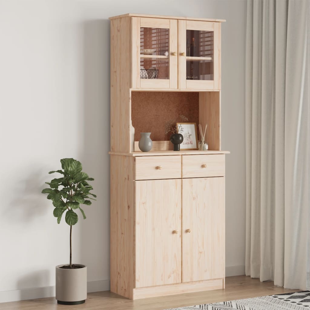Highboard Alta 77X35X188 Cm Solid Wood Pine