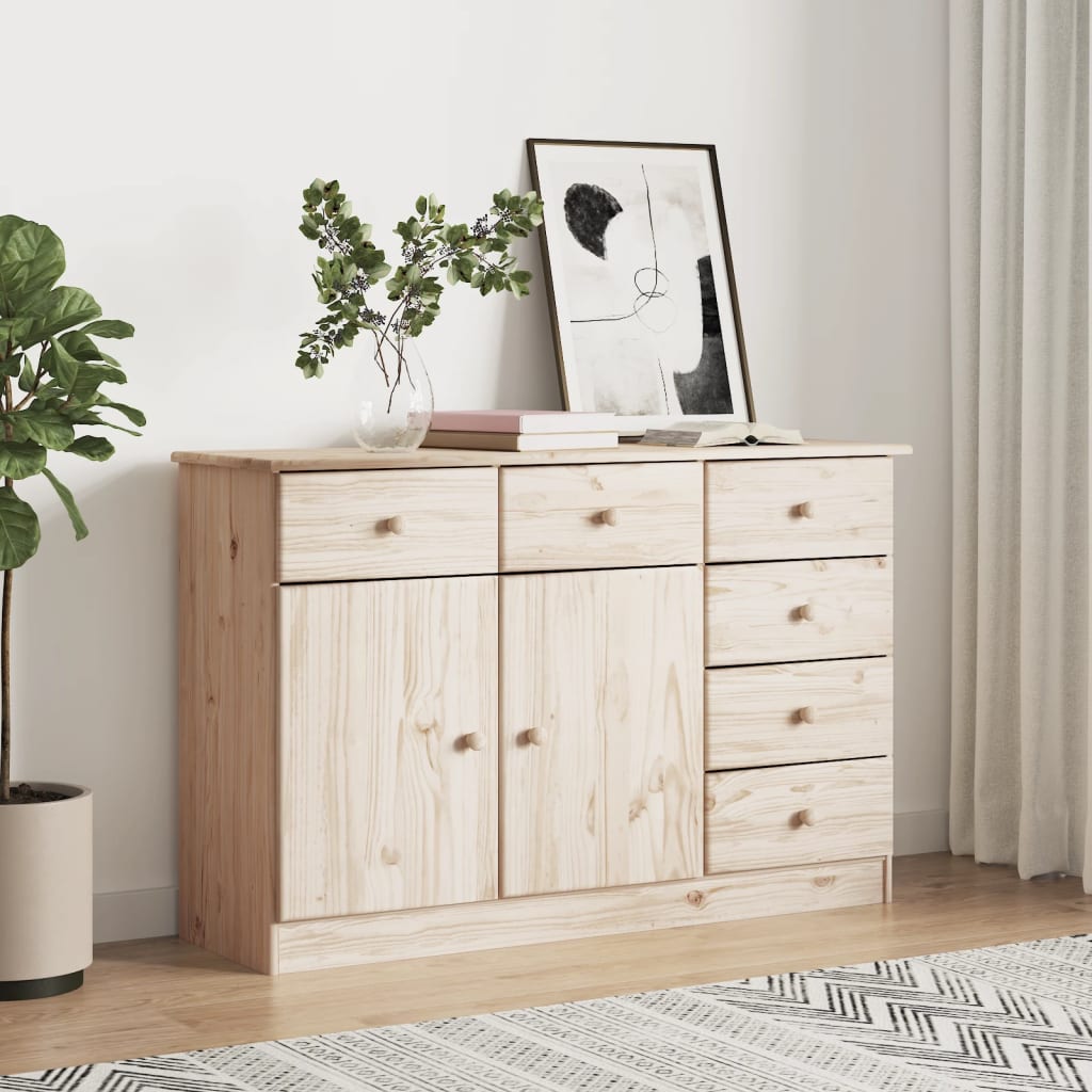 Sideboard "Alta" 112X35X73 Cm Solid Wood Pine