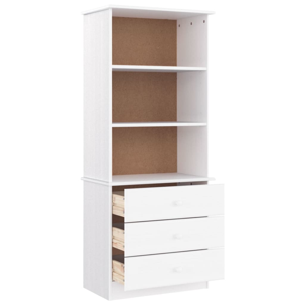 Bookcase With Drawers Alta 60X35X142 Cm Solid Wood Pine