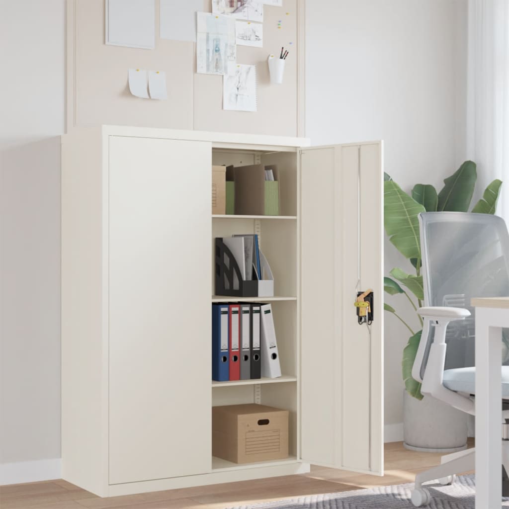 Office Cabinet With 2 Doors Grey 90 Cm Steel