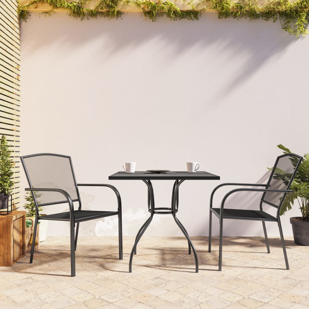 5 Piece Garden Dining Set Anthracite Steel