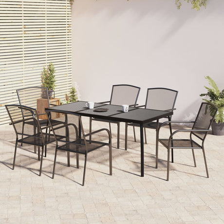 5 Piece Garden Dining Set Anthracite Steel