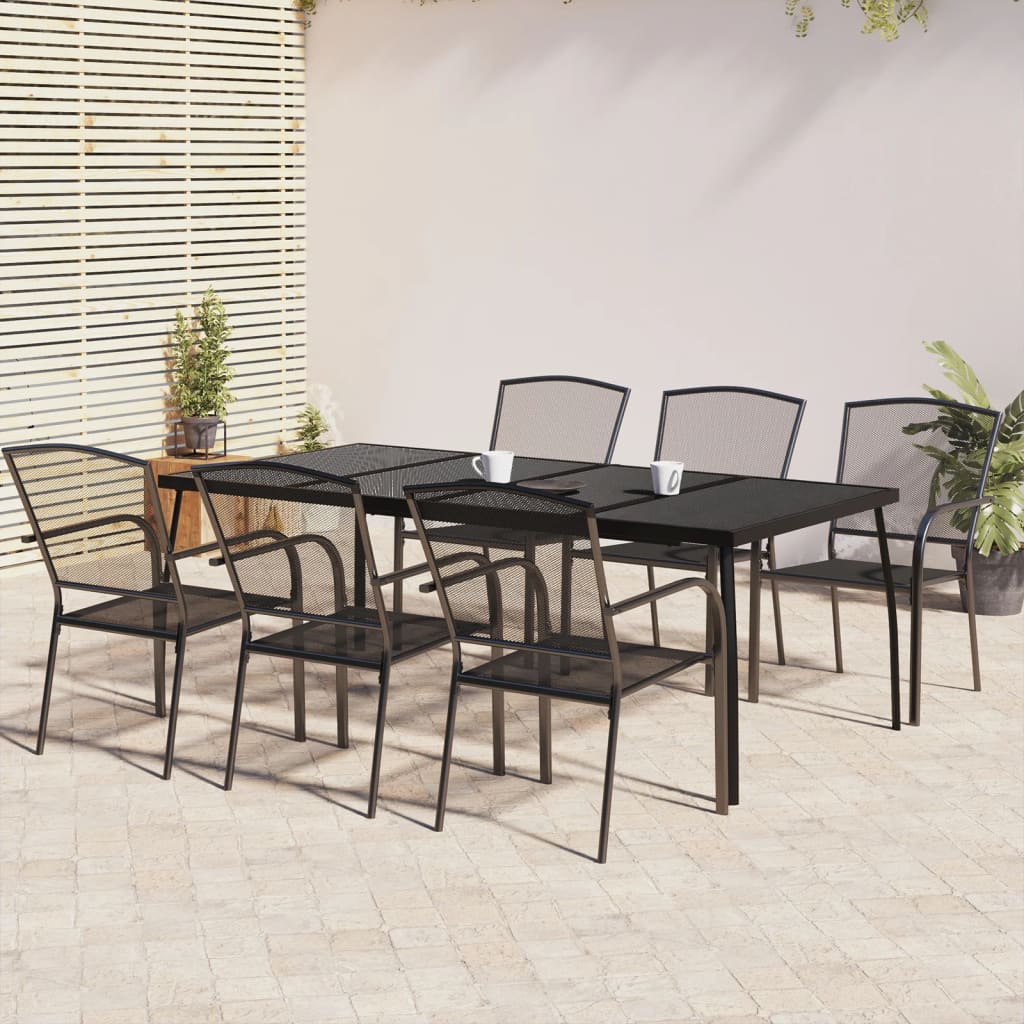 5 Piece Garden Dining Set Anthracite Steel