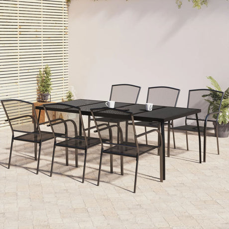 5 Piece Garden Dining Set Anthracite Steel