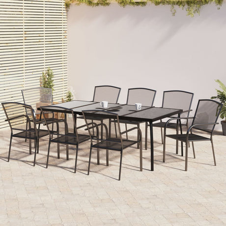 5 Piece Garden Dining Set Anthracite Steel