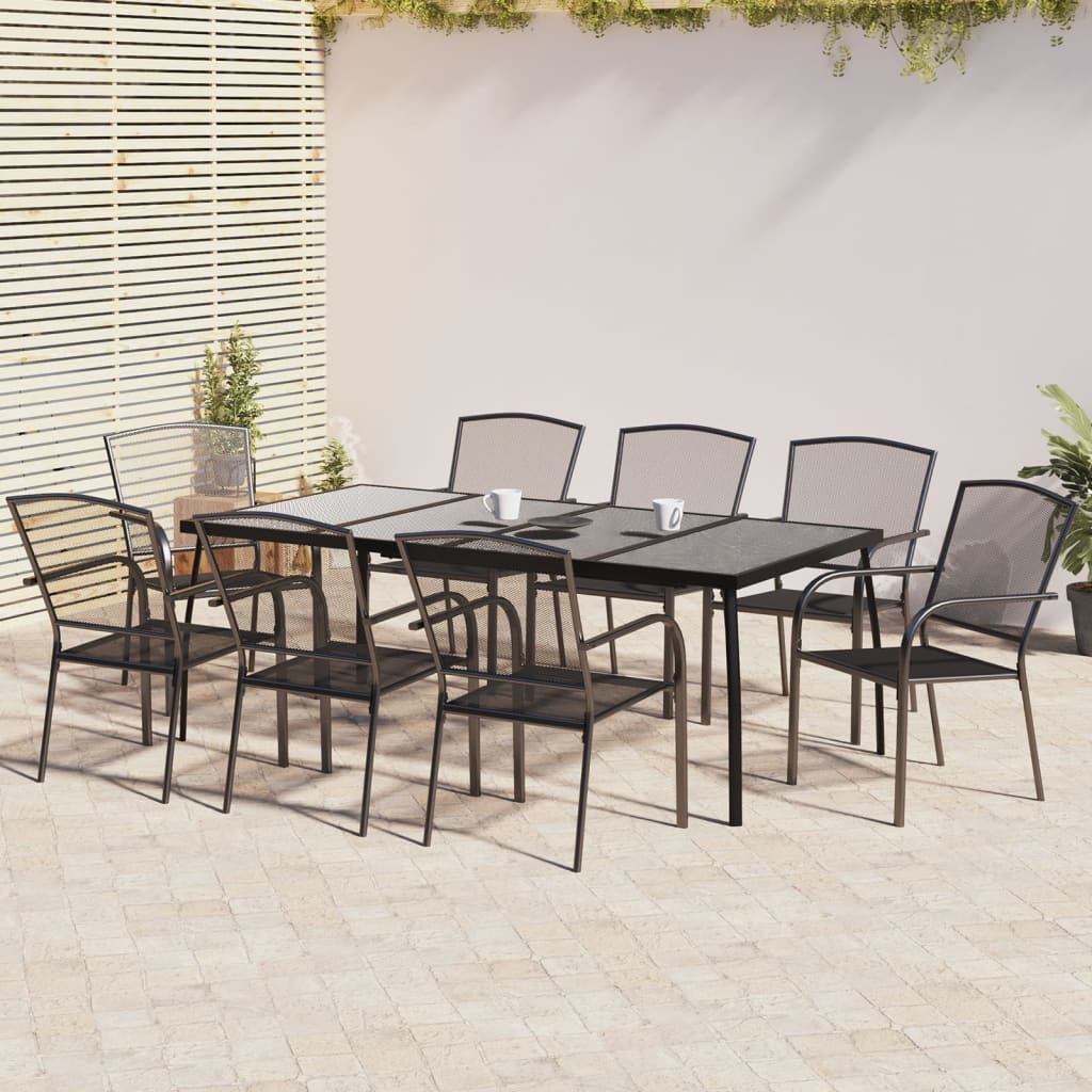 5 Piece Garden Dining Set Anthracite Steel