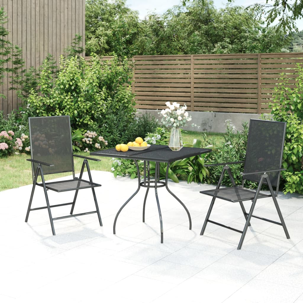 5 Piece Garden Dining Set Anthracite Steel