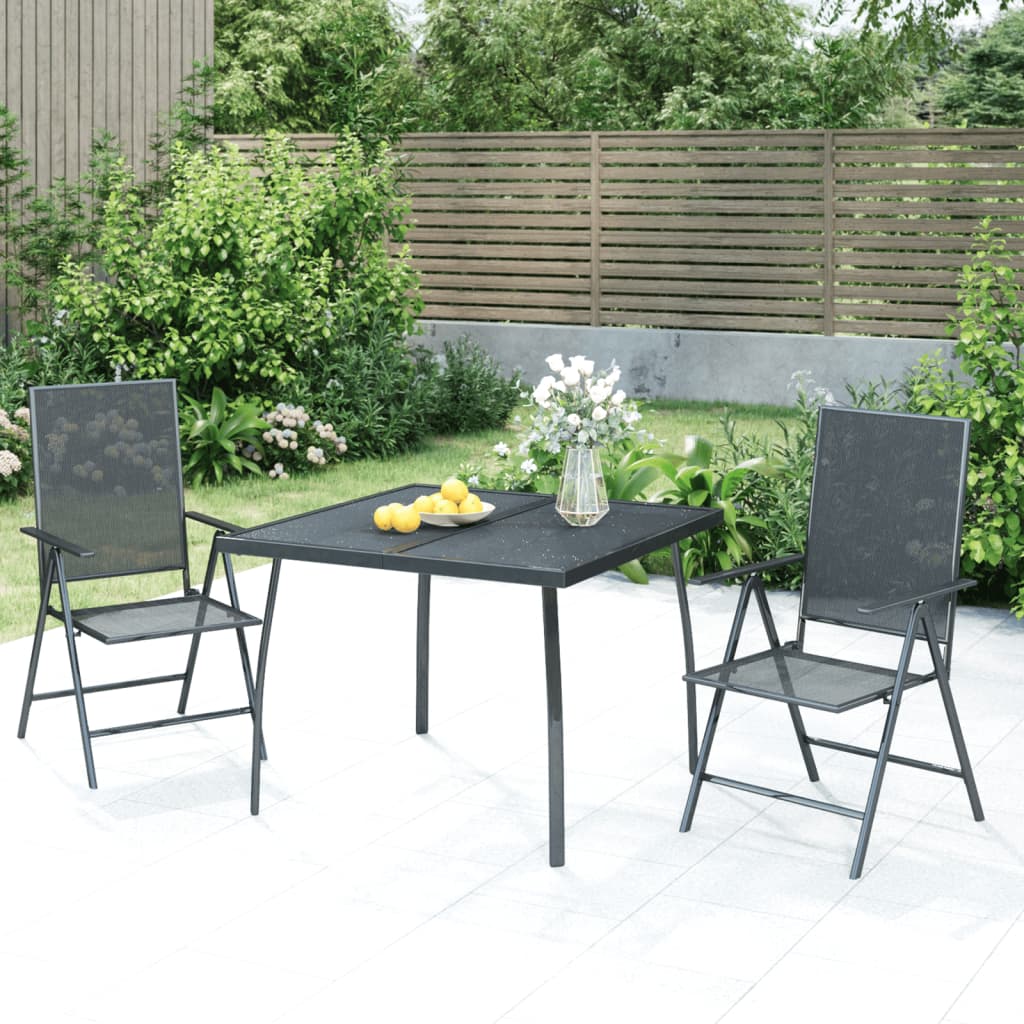 5 Piece Garden Dining Set Anthracite Steel