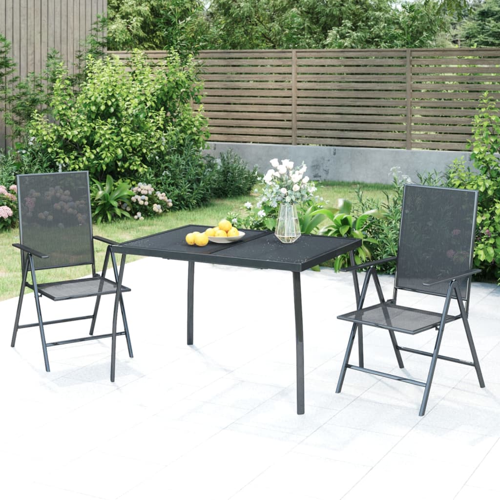 5 Piece Garden Dining Set Anthracite Steel