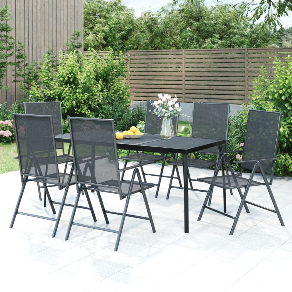 5 Piece Garden Dining Set Anthracite Steel