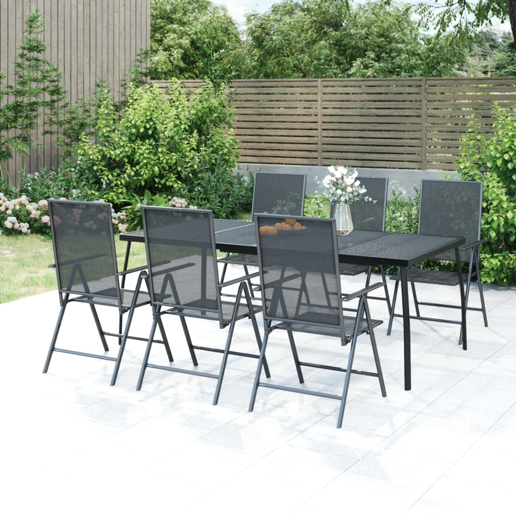 5 Piece Garden Dining Set Anthracite Steel