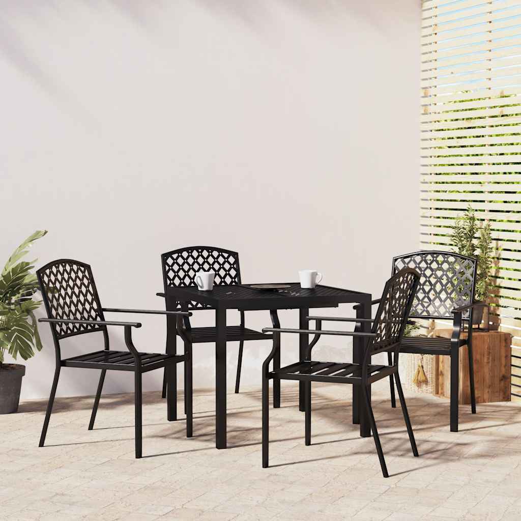 3 Piece Garden Dining Set Anthracite Steel