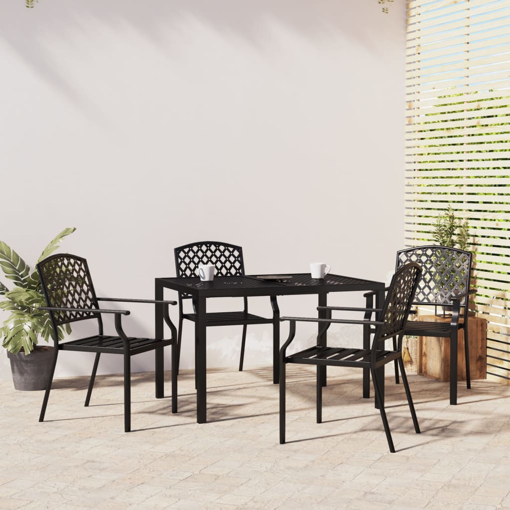3 Piece Garden Dining Set Anthracite Steel