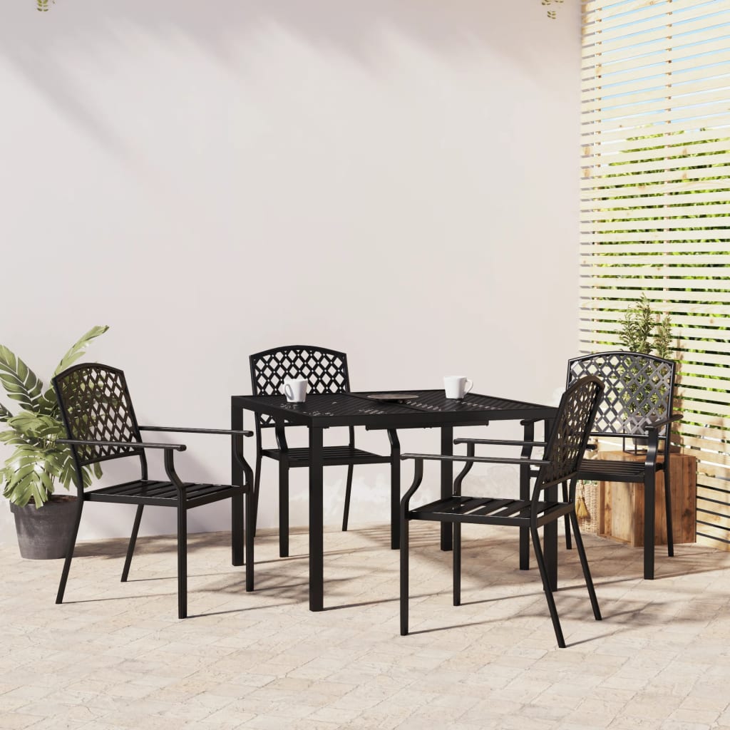 3 Piece Garden Dining Set Anthracite Steel