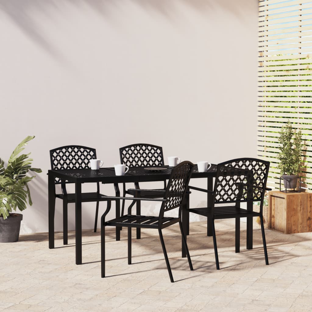3 Piece Garden Dining Set Anthracite Steel
