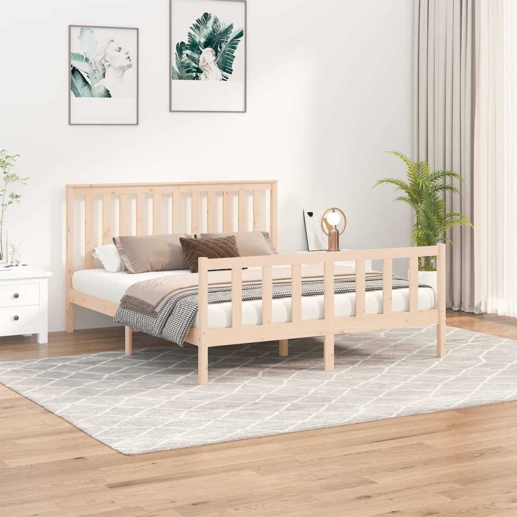 Bed Frame Without Mattress Solid Wood Pine