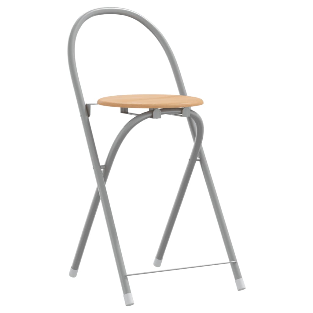 3 Piece Bar Set Grey And Brown Engineered Wood And Iron