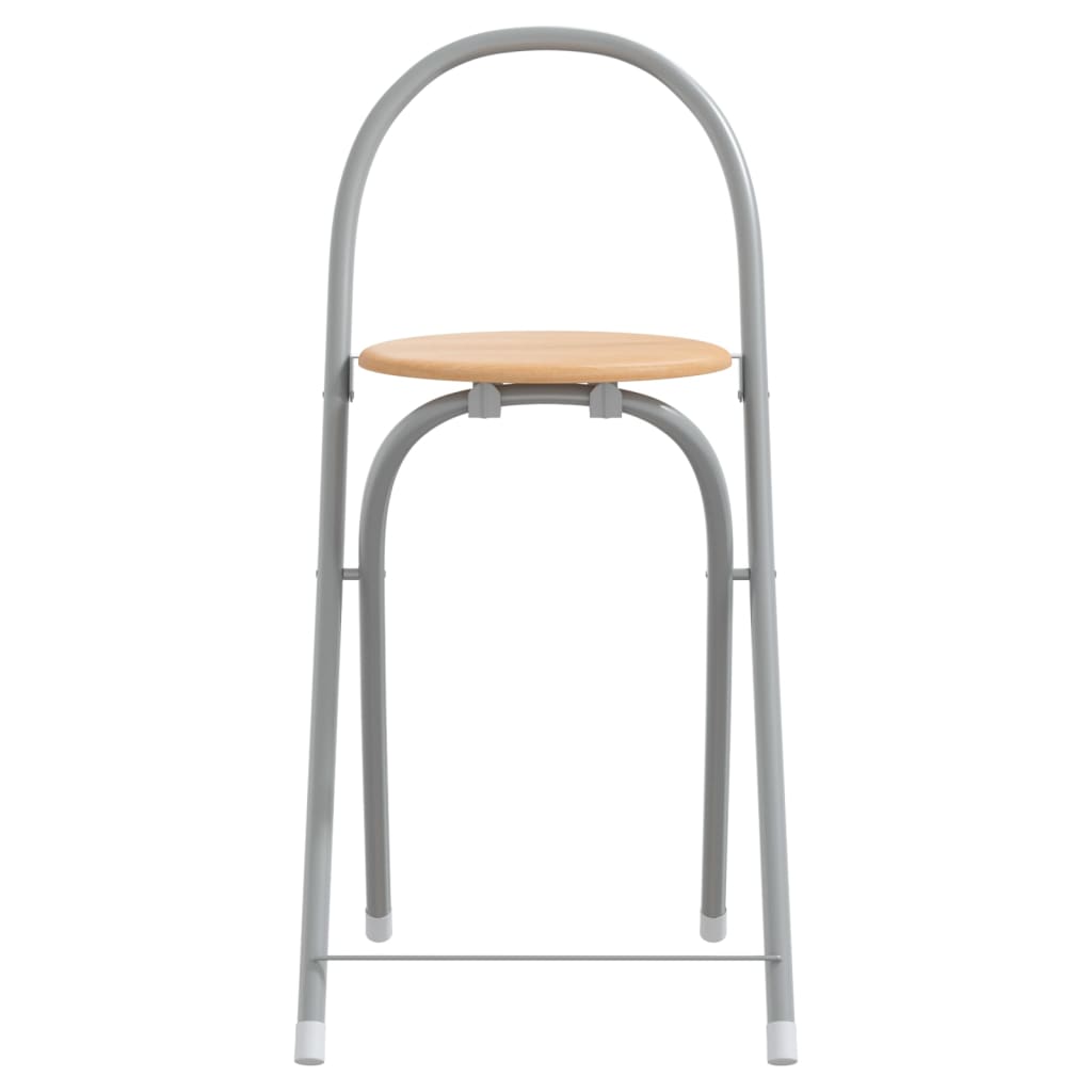 3 Piece Bar Set Grey And Brown Engineered Wood And Iron