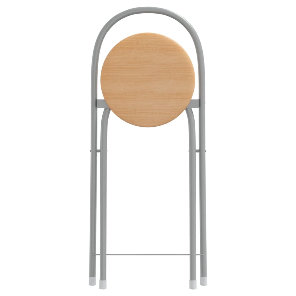 3 Piece Bar Set Grey And Brown Engineered Wood And Iron