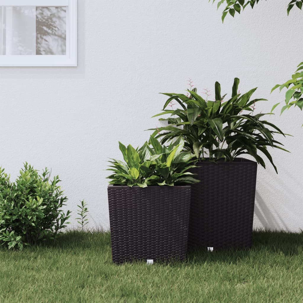 Planter With Removable Inner 21 / Pp Rattan