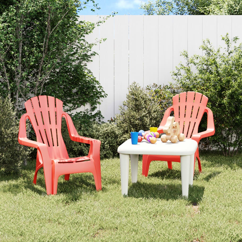 Garden Chairs 2 Pcs For Children 37X34X44 Cm Pp Wooden Look