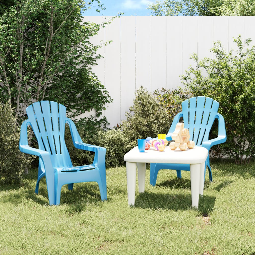 Garden Chairs 2 Pcs For Children 37X34X44 Cm Pp Wooden Look