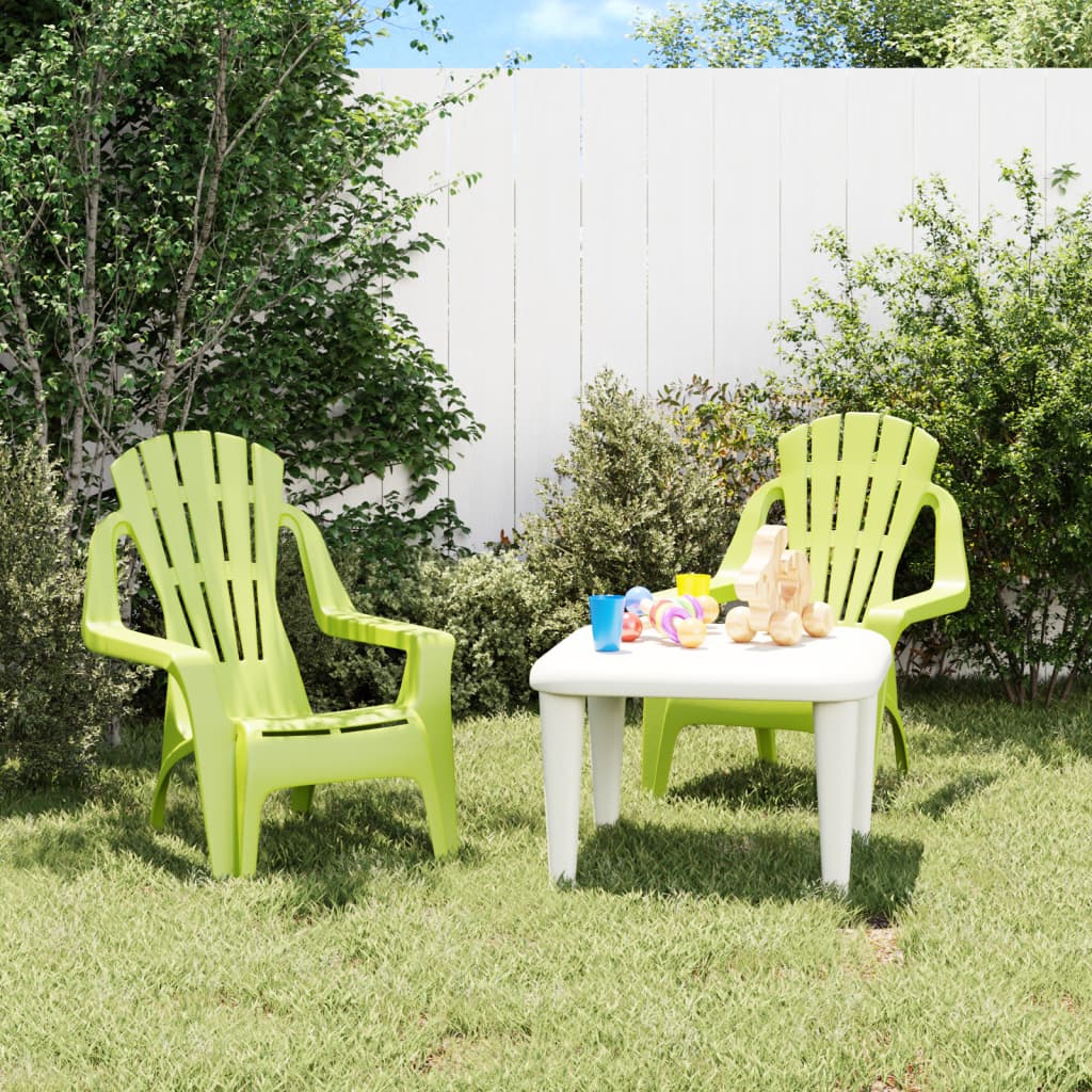 Garden Chairs 2 Pcs For Children 37X34X44 Cm Pp Wooden Look