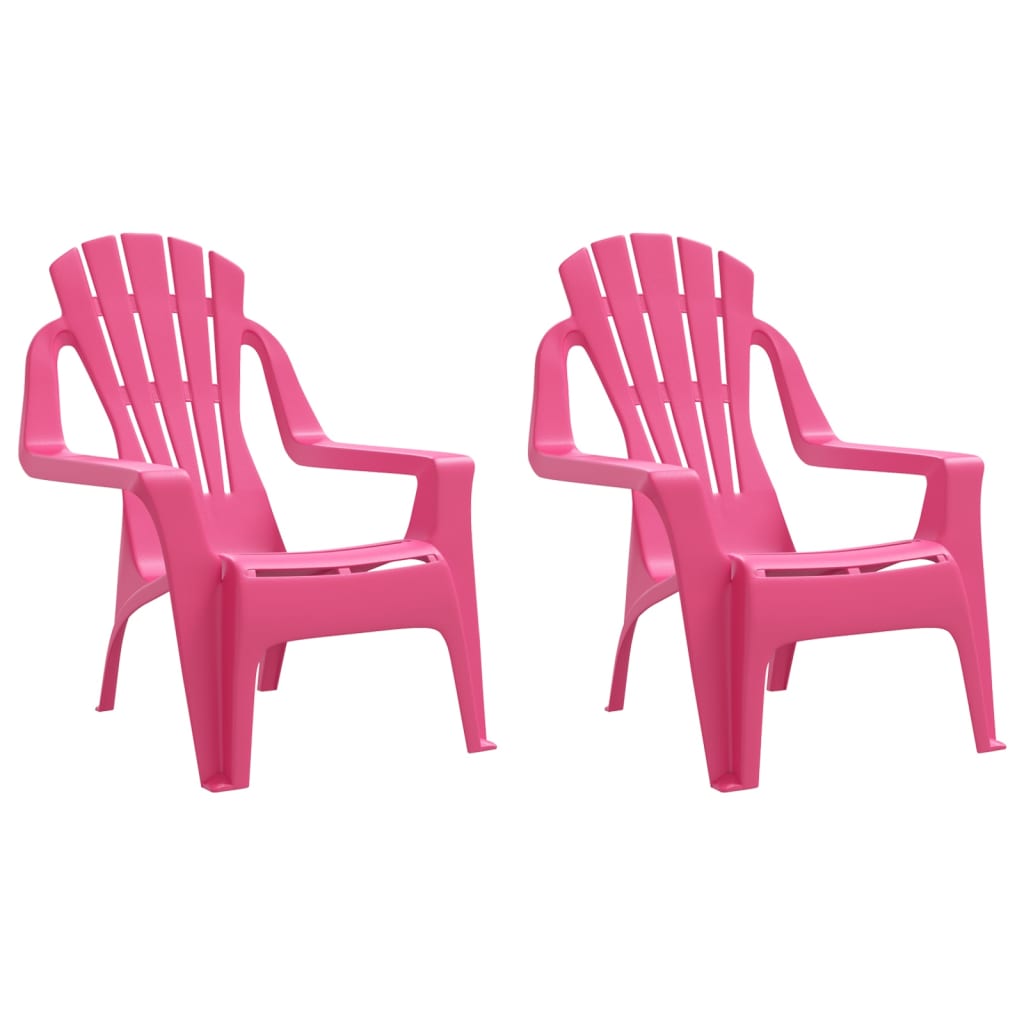 Garden Chairs 2 Pcs For Children 37X34X44 Cm Pp Wooden Look