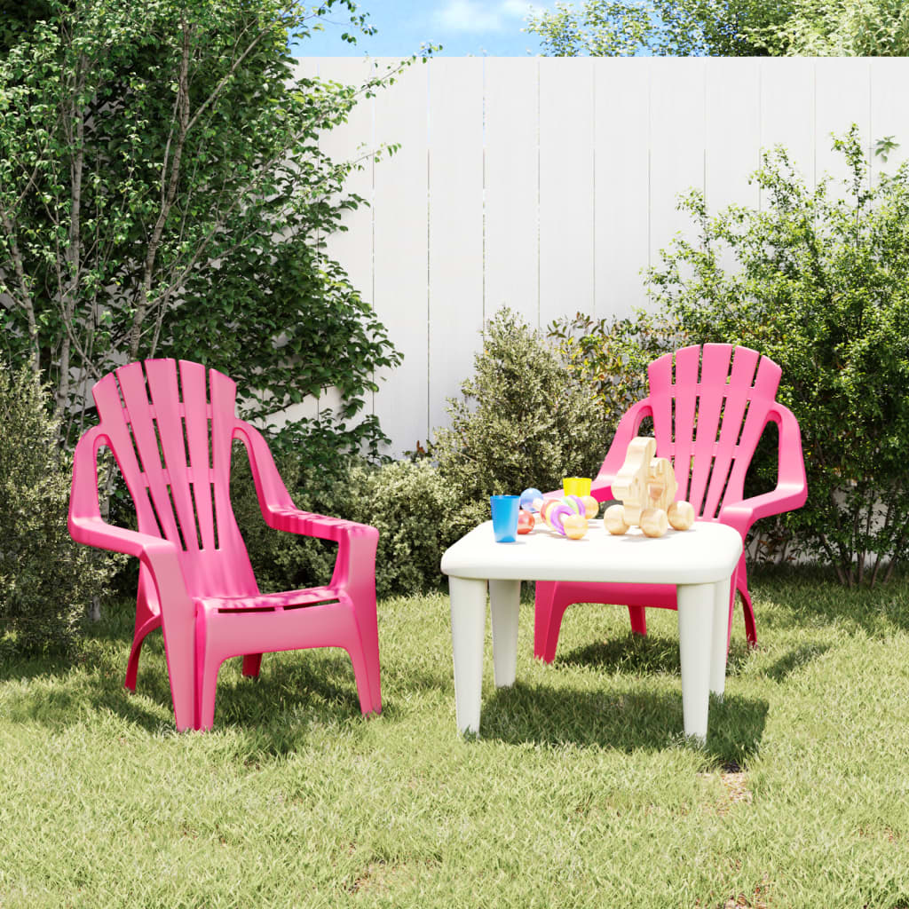 Garden Chairs 2 Pcs For Children 37X34X44 Cm Pp Wooden Look