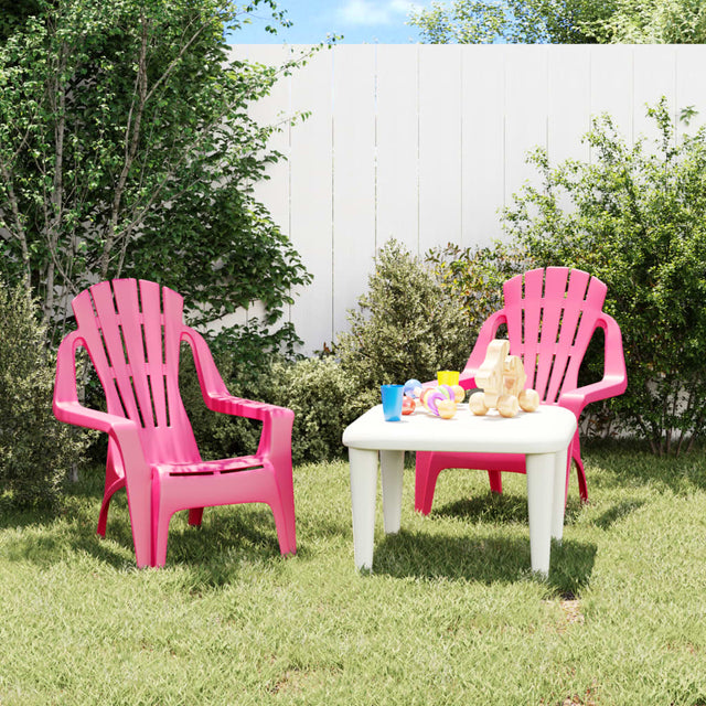 Garden Chairs 2 Pcs For Children 37X34X44 Cm Pp Wooden Look