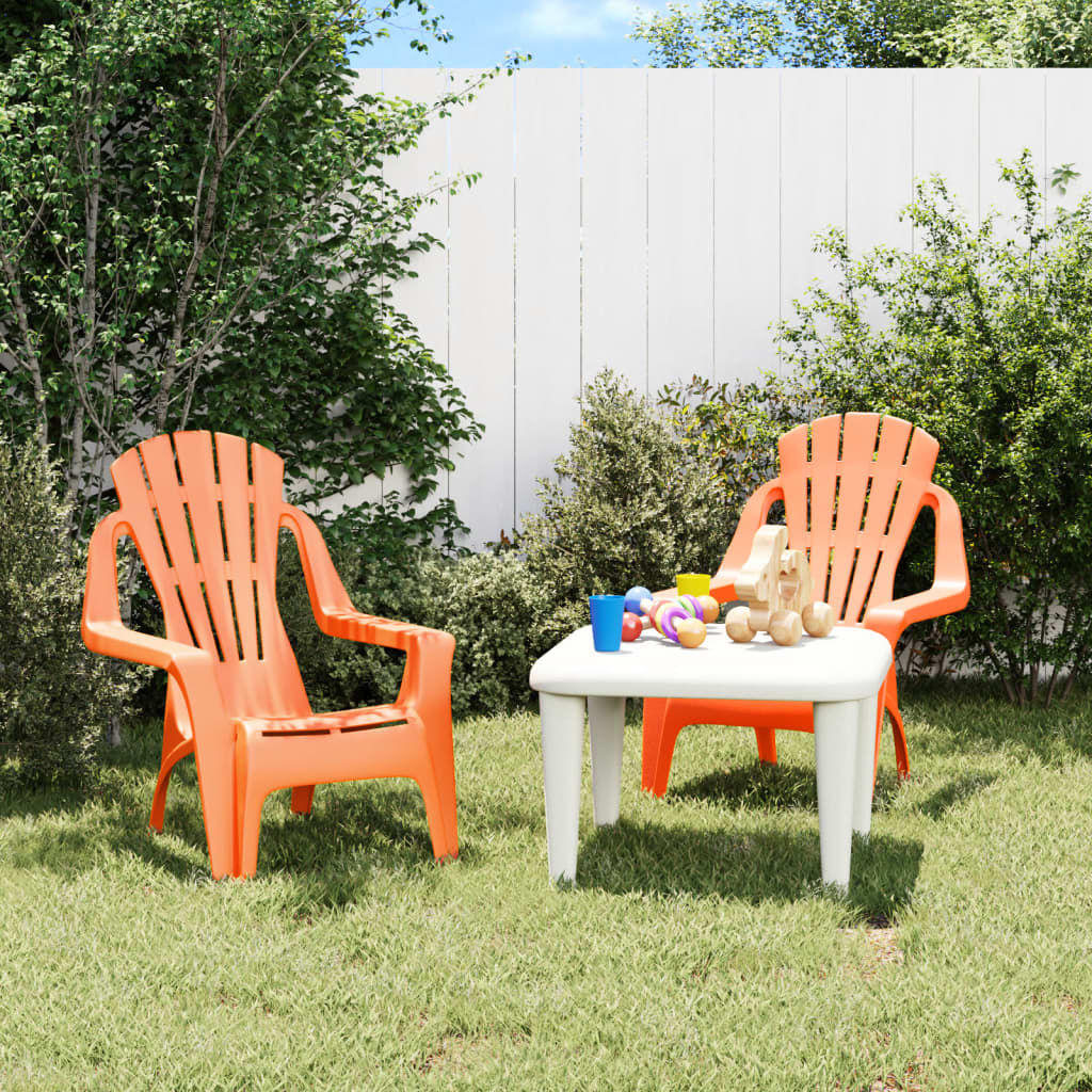 Garden Chairs 2 Pcs For Children 37X34X44 Cm Pp Wooden Look