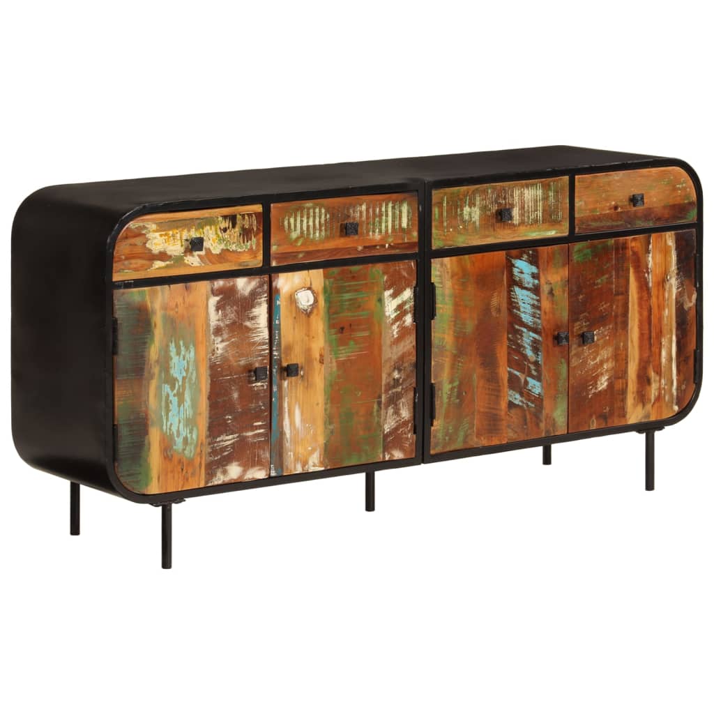 Sideboard 140X35X70 Cm Solid Wood Reclaimed And Metal