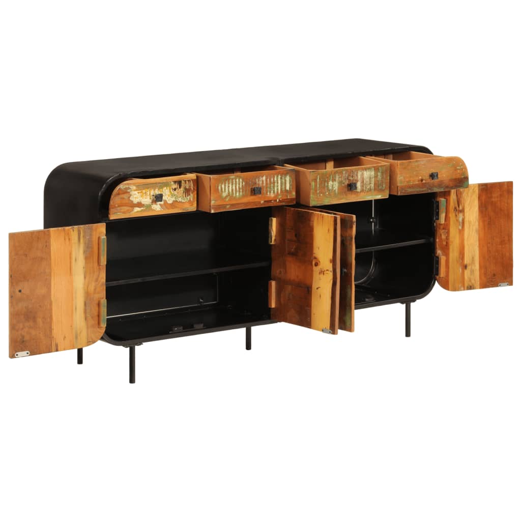 Sideboard 140X35X70 Cm Solid Wood Reclaimed And Metal