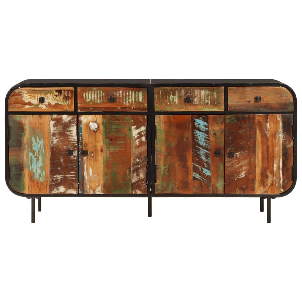Sideboard 140X35X70 Cm Solid Wood Reclaimed And Metal