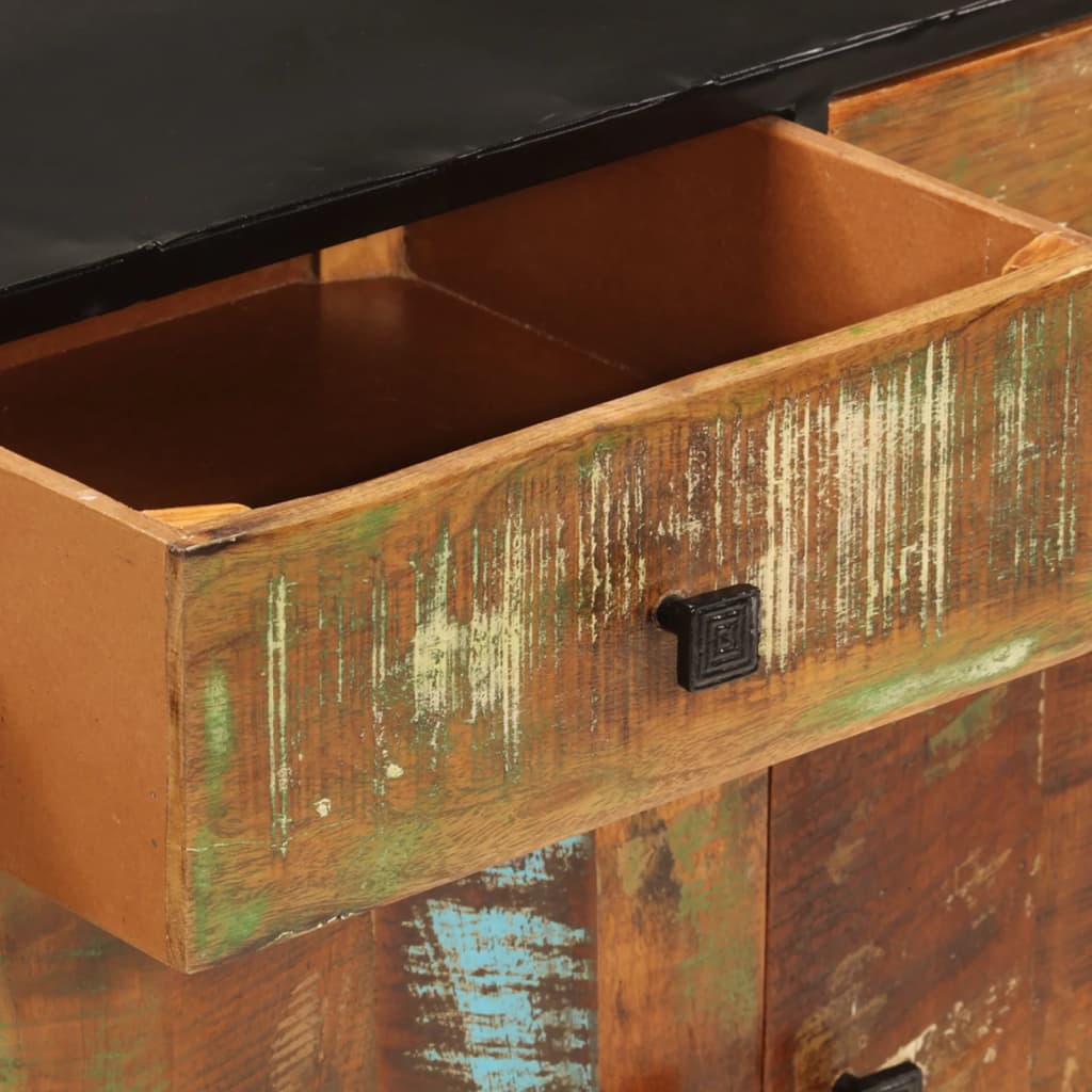 Sideboard 140X35X70 Cm Solid Wood Reclaimed And Metal