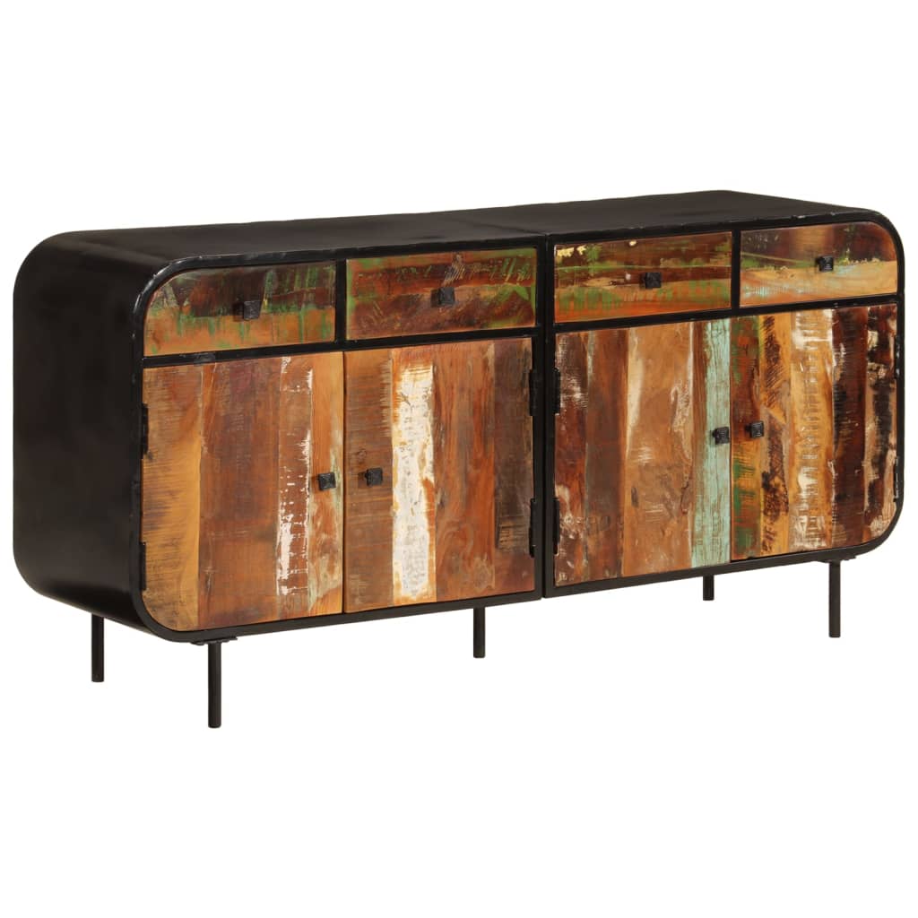 Sideboard 140X35X70 Cm Solid Wood Reclaimed And Metal
