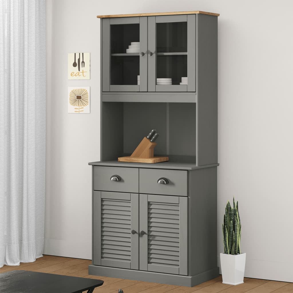 Highboard Vigo 78X40X175 Cm Solid Wood Pine