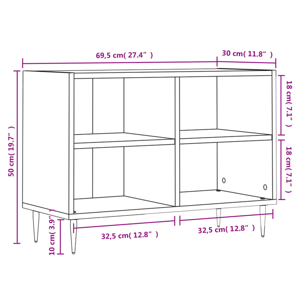 Tv Cabinet 69.5X30X50 Cm Engineered Wood