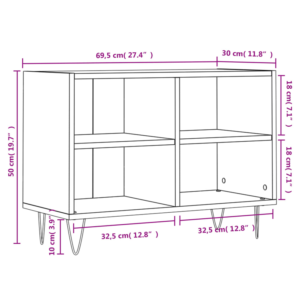 Tv Cabinet 69.5X30X50 Cm Engineered Wood
