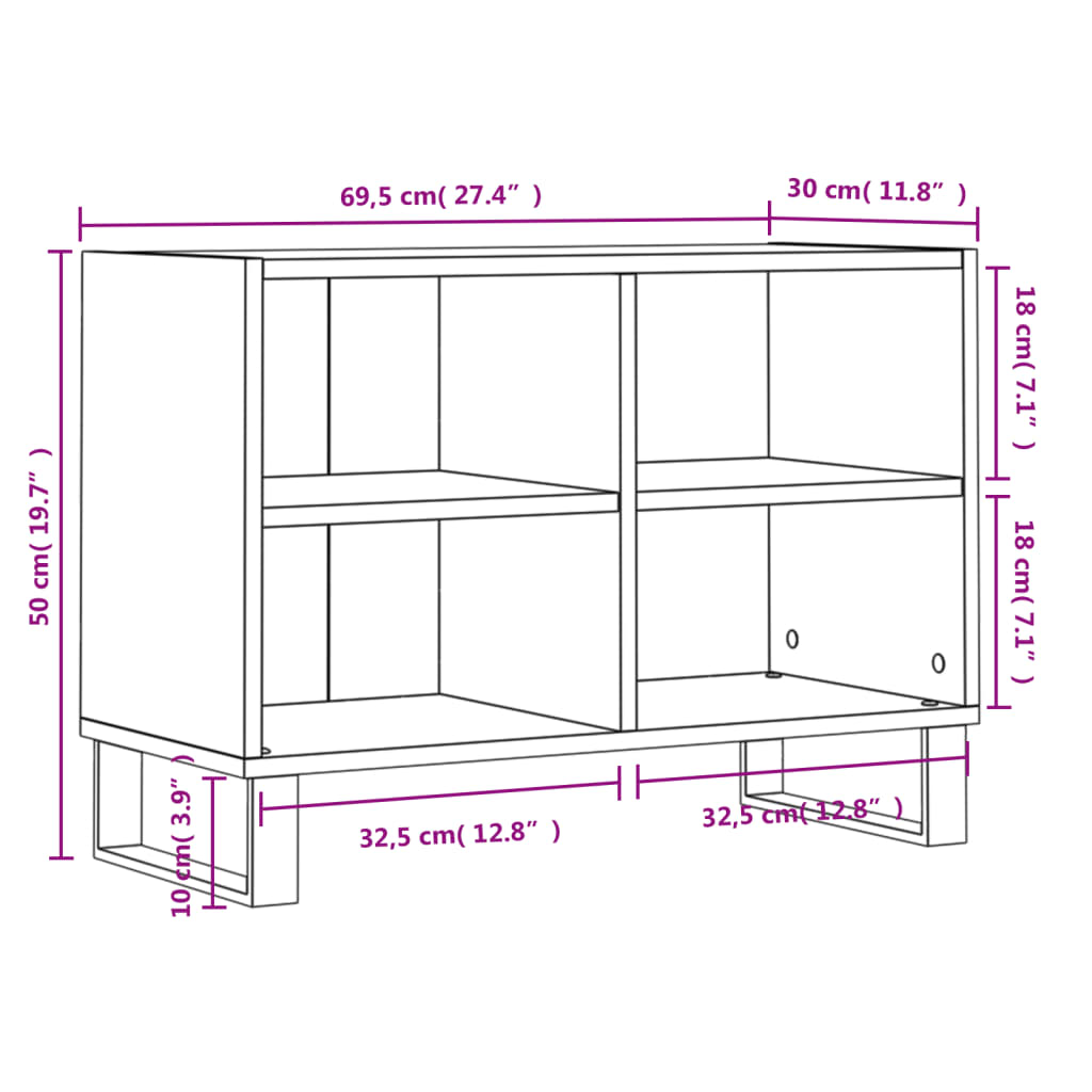 Tv Cabinet 69.5X30X50 Cm Engineered Wood