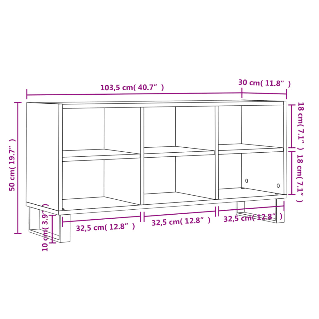 Tv Cabinet 103.5X30X50 Cm Engineered Wood