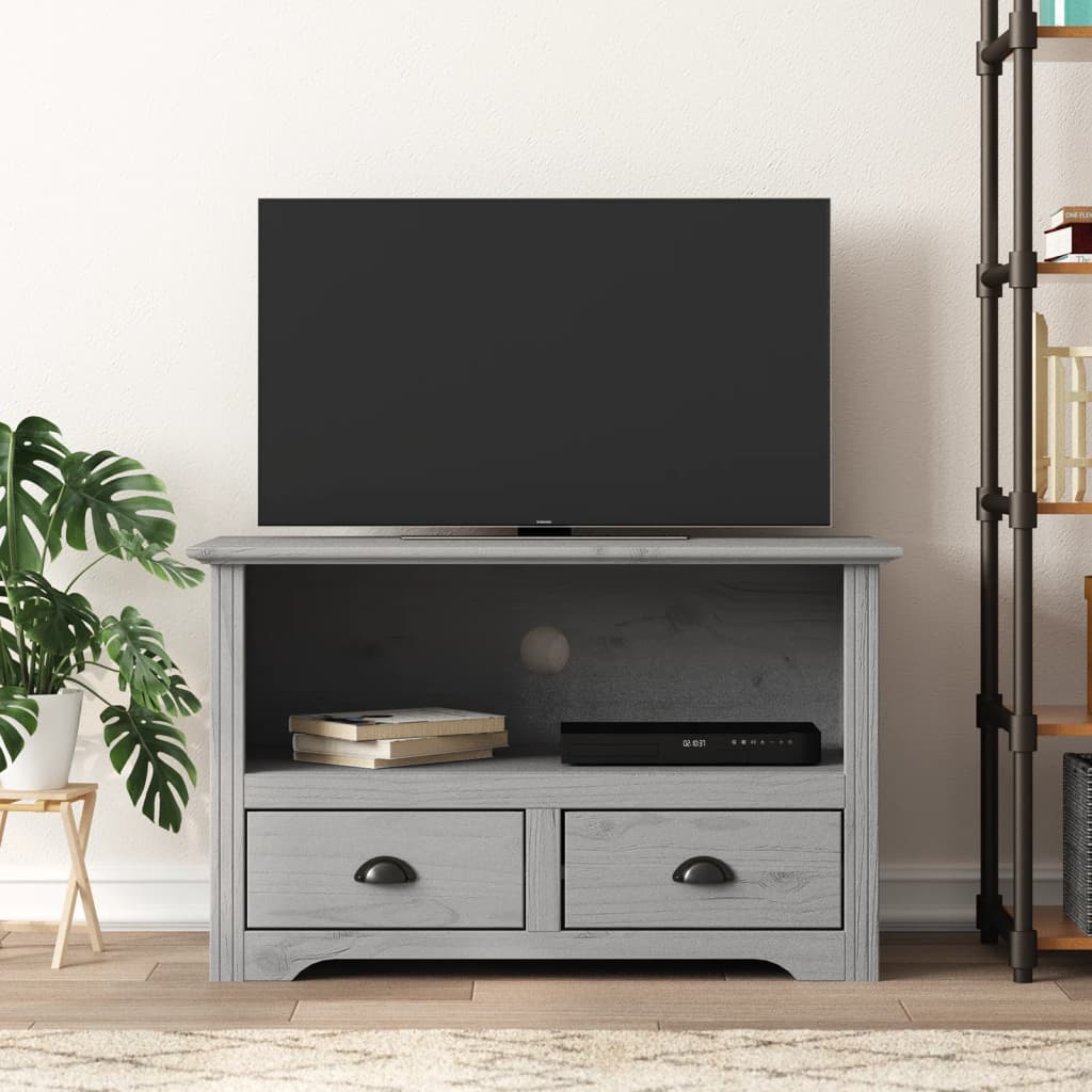 Tv Cabinet With 2 Drawers Bodo 91X43X56 Cm Solid Wood Pine
