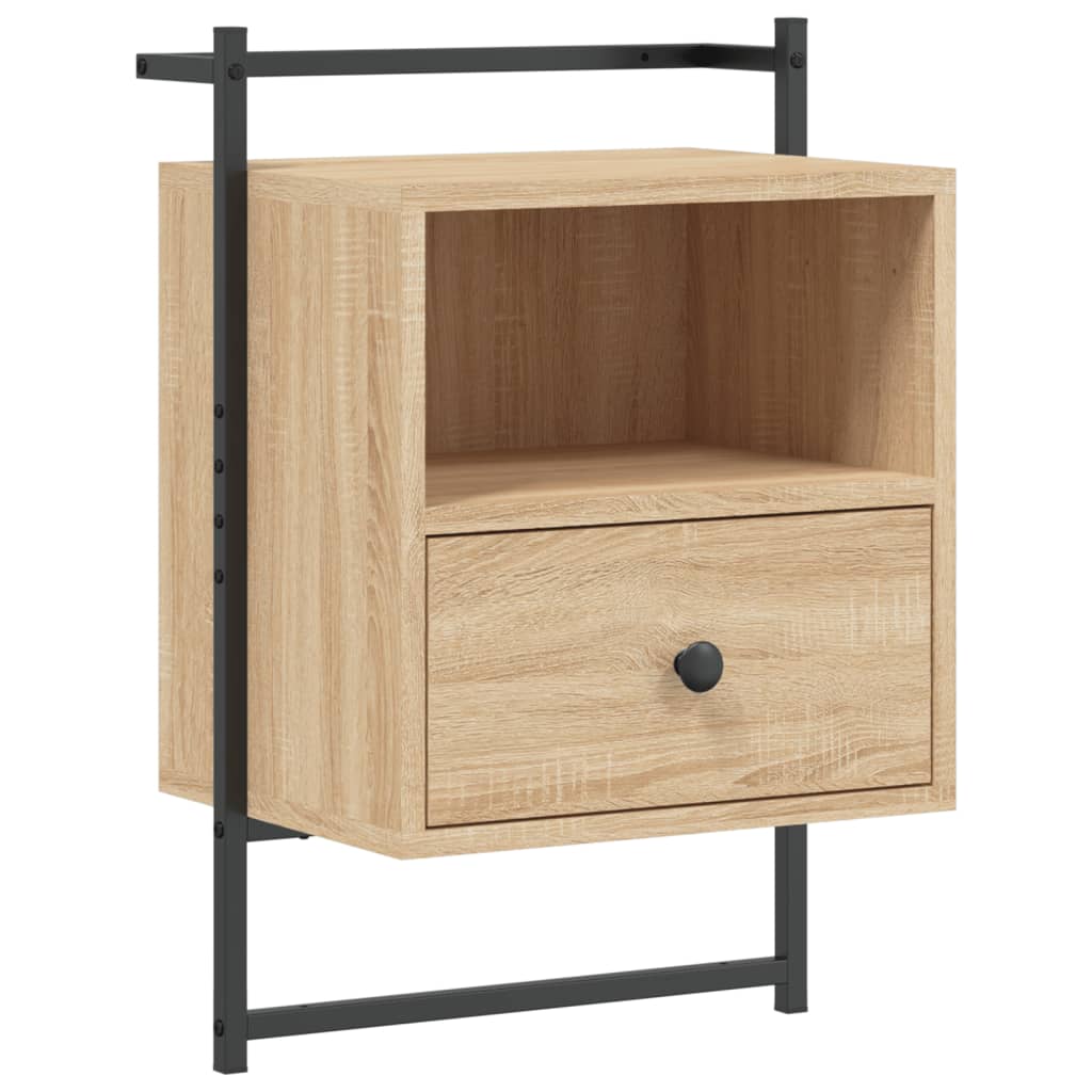 Bedside Cabinet Wall-Mounted 40X30X61 Cm Engineered Wood