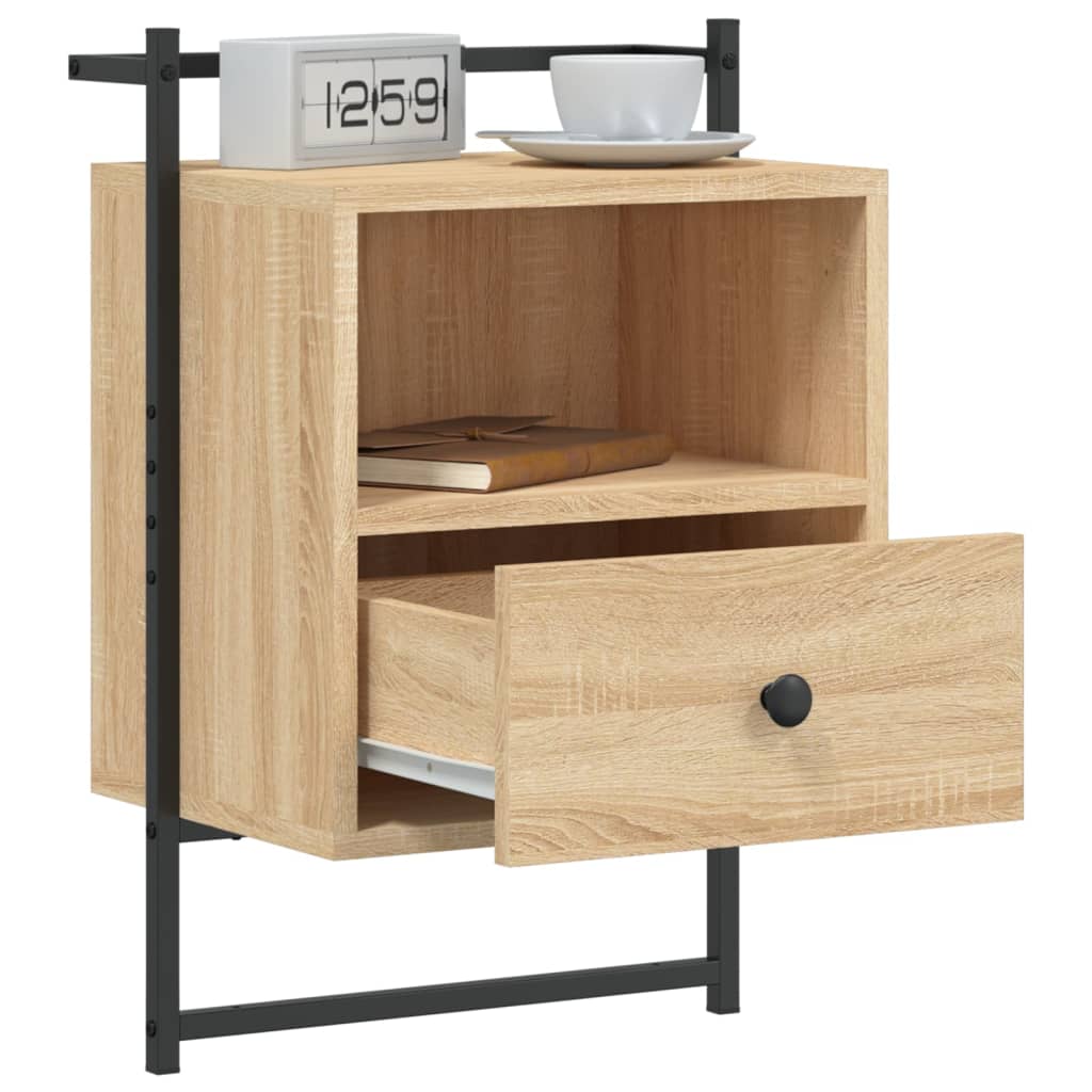 Bedside Cabinet Wall-Mounted 40X30X61 Cm Engineered Wood