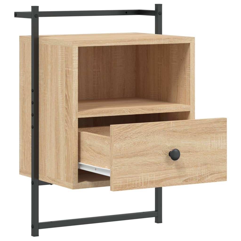 Bedside Cabinet Wall-Mounted 40X30X61 Cm Engineered Wood