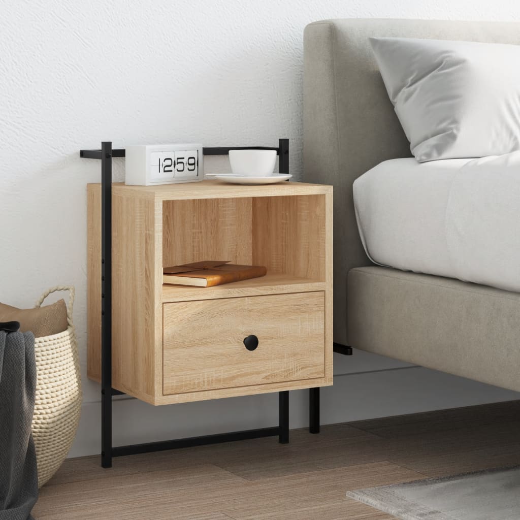 Bedside Cabinet Wall-Mounted 40X30X61 Cm Engineered Wood
