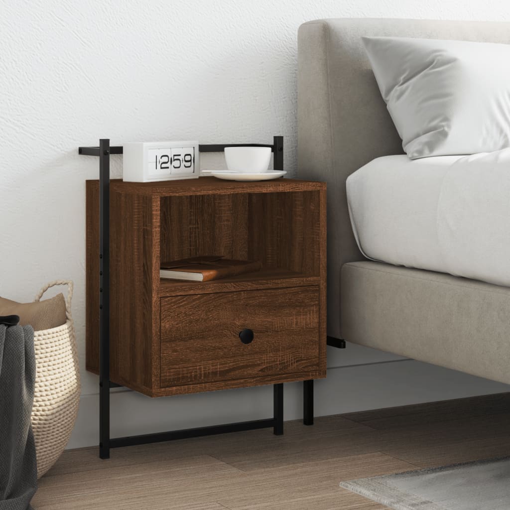 Bedside Cabinet Wall-Mounted 40X30X61 Cm Engineered Wood